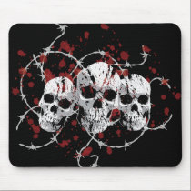 Barbed Skulls Mousepad mousepads
