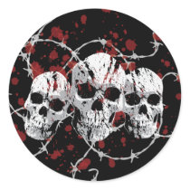 Barbed Skulls Stickers