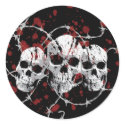 Barbed Skulls Stickers by RockHouseCo Barbed Skulls Stickers