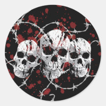 Barbed Skulls Stickers
