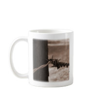 barbed wire coffee mug