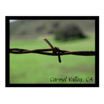 Barbed Wire Fence Carmel Valley, CA Postcard