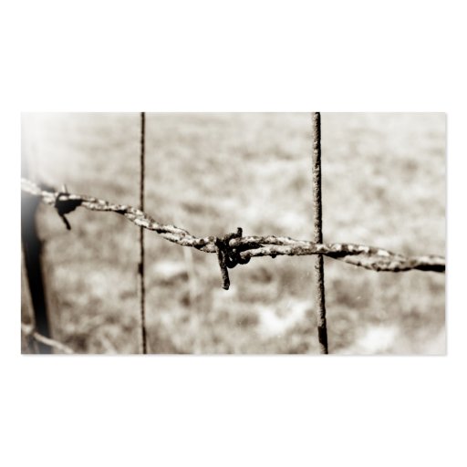 Barbed Wire Fencing (Sepia) Business Card Template