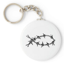 Barbed Wire Fish Keychain