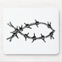 Barbed Wire Fish Mouse Pads