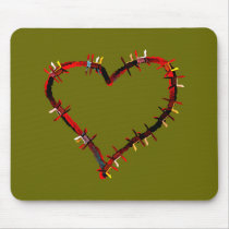 Barbed wire heart barbed wire heart mousepad