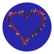 Barbed wire heart barbed wire heart round stickers