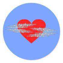 Barbed wire heart barbed wire heart round sticker