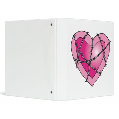 barbed wire heart 3 ring binders by doonidesigns