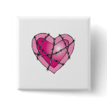 barbed wire heart pinback buttons