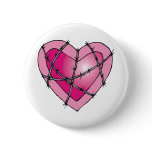 barbed wire heart pinback buttons