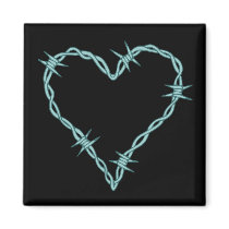 Barbed Wire Heart Fridge Magnets