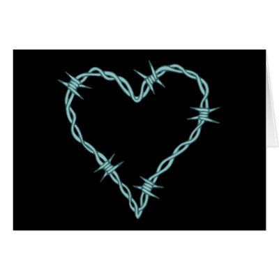 Barbed Wire Heart Greeting Cards by pounddesigns