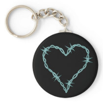 Barbed Wire Heart Keychain
