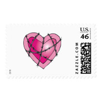 barbed wire heart postage stamps