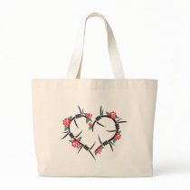 barbed wire heart & roses bags