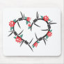 barbed wire heart & roses mousepad