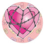 barbed wire heart round sticker
