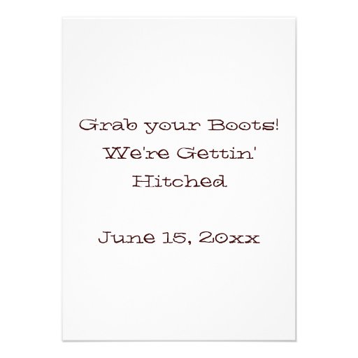 Barbed Wire Horseshoe Western Wedding Invitation
