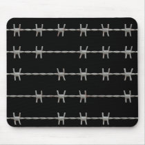 barbed wire over black mouse pad