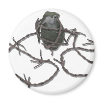 BarbedWireGrenade103110 Refrigerator Magnets