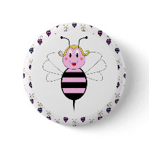 BarBee Bumble Bee Button by bugspot BarBee Bumble Bee Button