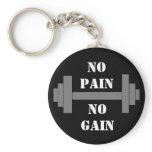 barbell NO PAIN NO GAIN Keychain