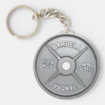 Barbell Plate Basic Round Button Keychain