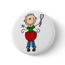 Barbeque Stick Figure Button