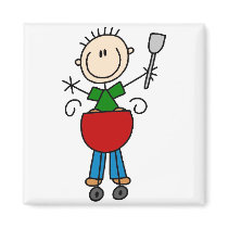 Barbeque Stick Figure Magnet