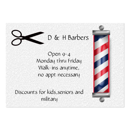 barber business business card templates (front side)