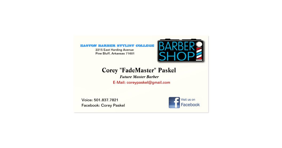 Barber Business Card Zazzle