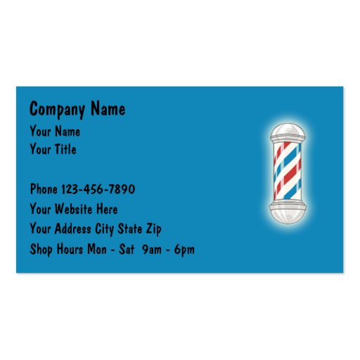 Barber Business Cards (front side)