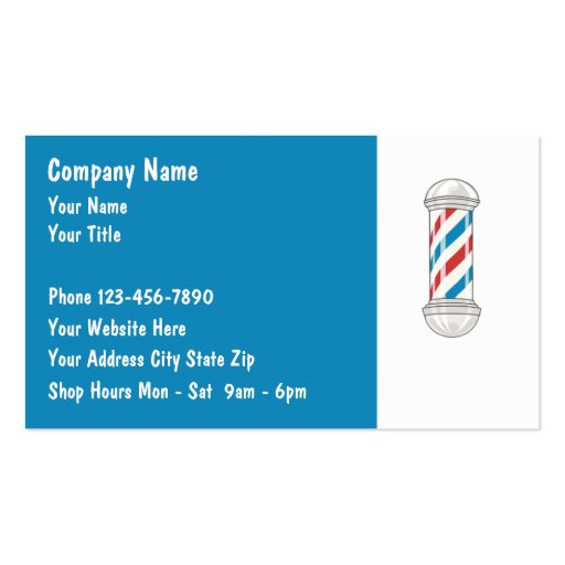 Barber Business Cards (front side)