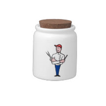 Barber Comb and Scissors Cartoon Candy Jar