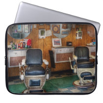 Barber - Frenchtown, NJ - Two old barber chairs  Laptop Computer Sleeve