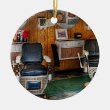 Barber - Frenchtown, NJ - Two old barber chairs  Christmas Ornaments