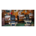 Barber - Frenchtown, NJ - Two old barber chairs  Photo Greeting Card