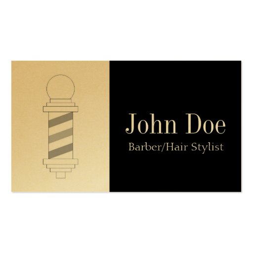 Barber/Hair Stylist Black Golden Business Card Template