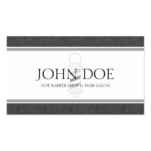 Barber/Hair Stylist Dark Grey Border White Paper Business Card Templates (front side)