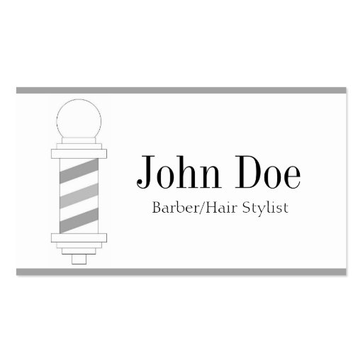 Barber/Hair Stylist Stripes White Business Card (front side)