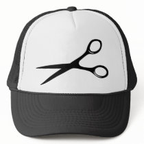 barber hairdresser scissors black hats