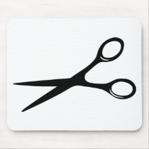 barber hairdresser scissors black mouse mat