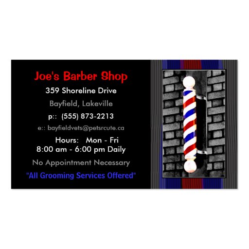 Barber / Men's Hair Stylist Business Cards