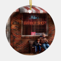 Barber - Metuchen, NJ - Waiting for Mike Ornament