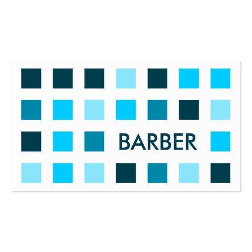 BARBER (mod squares) Business Card Template (front side)