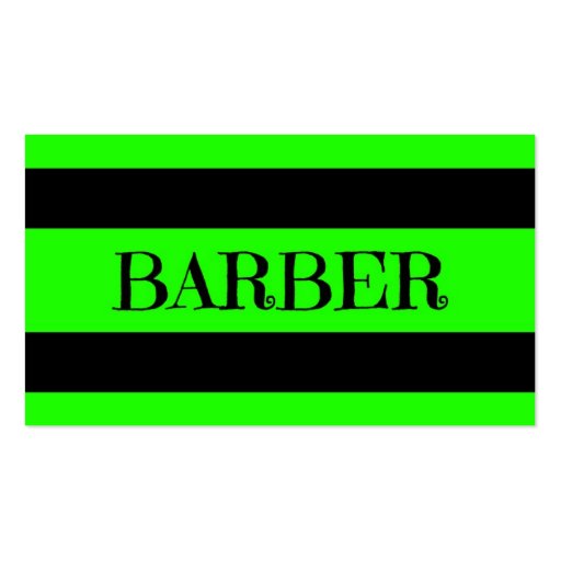 Barber Neon Green Business Card (front side)