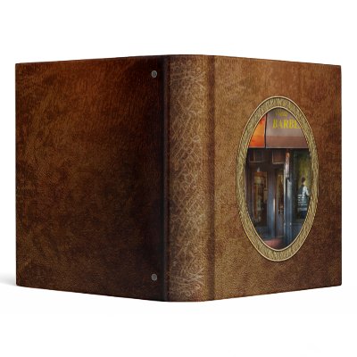 Barber - NY - West Village Barber Shop 3 Ring Binder by suburbanscenes