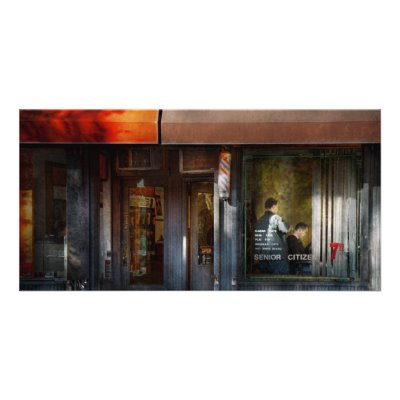 Barber - NY - West Village Barber Shop Photo Cards by suburbanscenes