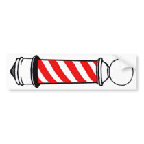 Barber Pole Bumper Sticker